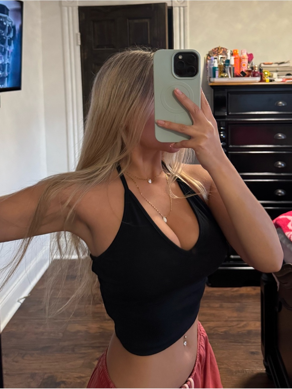 Black Halter Crop Top